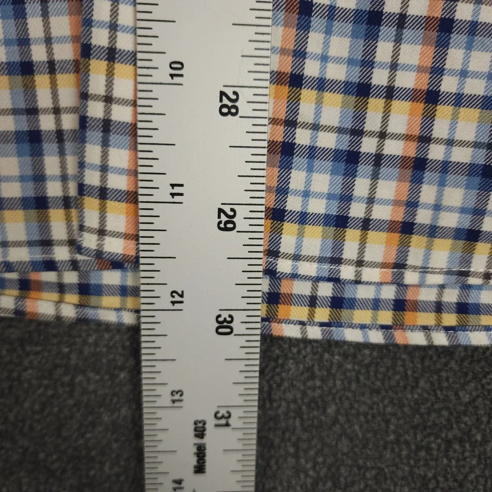 ORVIS Mens Wrinkle Free Long Sleeve Plaid Button Up Shirt‎ Cotton